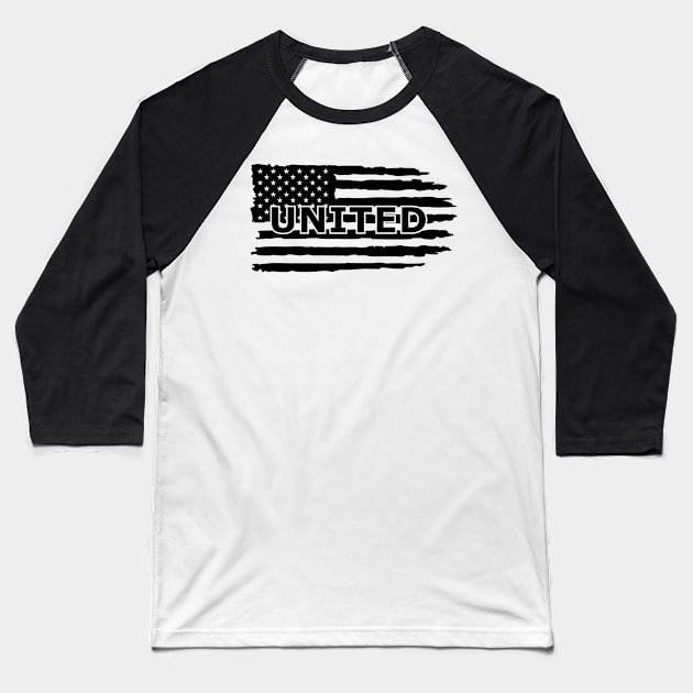 united usa distressed flag Baseball T-Shirt by The Laughing Professor